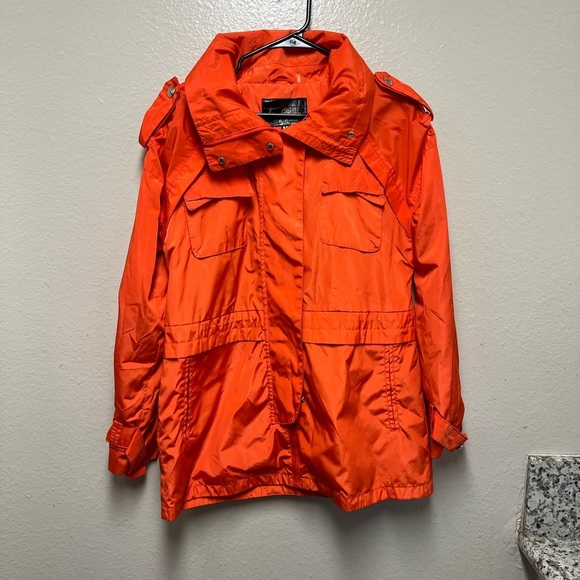Sam Edelman Orange Utility Jacket with Hood - Picture 2 of 12